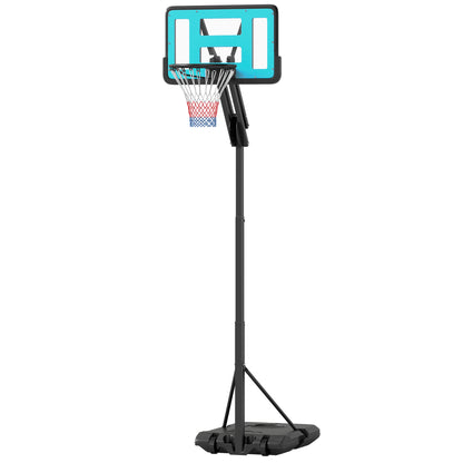 SPORTNOW Outdoor Basketball Hoop with Stand Wheels 146–236 cm Height Adjustable Basketball Stand with 71x45cm Backboard Portable Basket for Teens Adults Indoor Basketball System