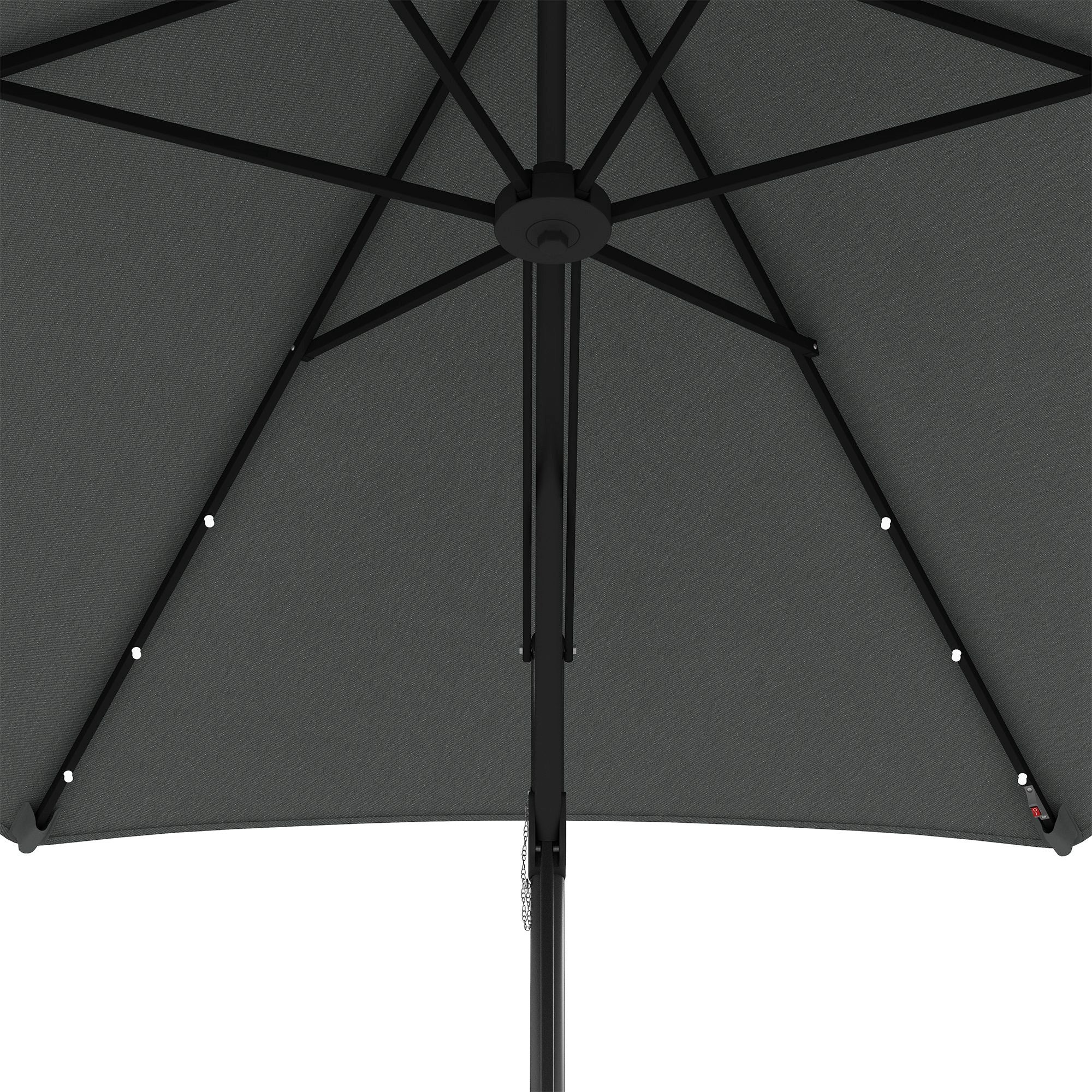 Sun Umbrella, Ø290 cm Cantilever Umbrella with UV Protection, LED Patio Umbrella with Cross Base, Patio Umbrella with Protective Cover, for Garden, Steel, Dark Gray