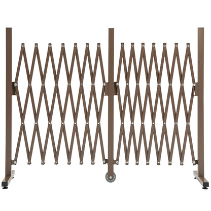 Scissor Gate Barrier Expandable 52-405cm Garden Aluminum Dark Brown H103.5cm