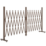 Scissor Gate Barrier Expandable 52-405cm Garden Aluminum Dark Brown H103.5cm