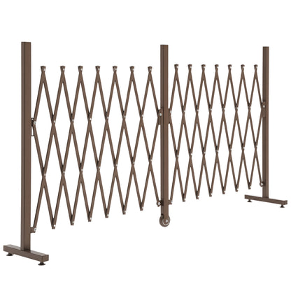 Scissor Gate Barrier Expandable 52-405cm Garden Aluminum Dark Brown H103.5cm