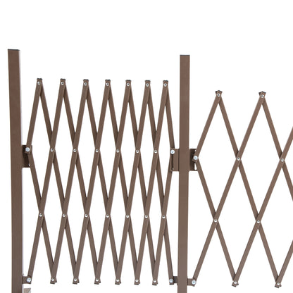 Scissor Gate Barrier Expandable 52-405cm Garden Aluminum Dark Brown H103.5cm