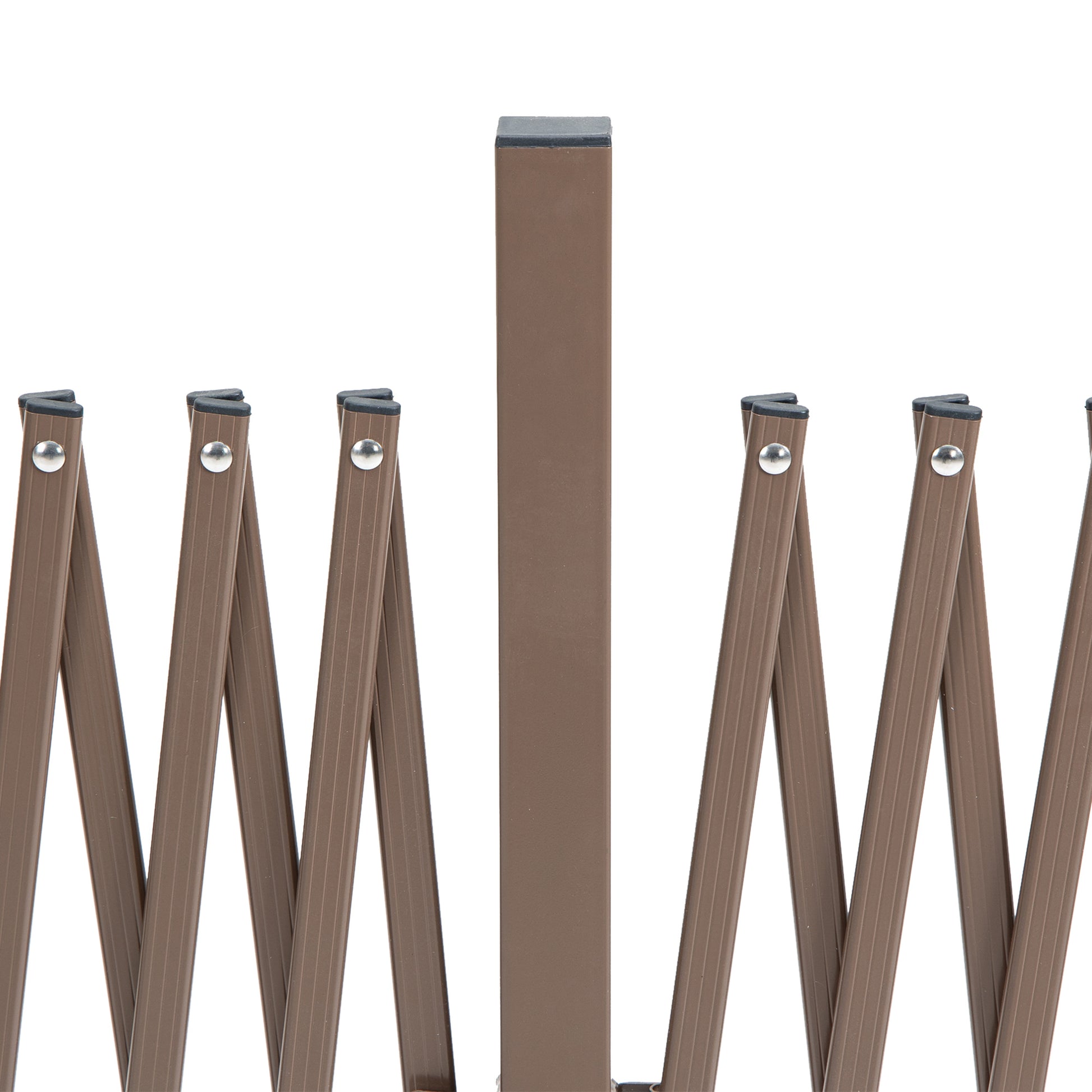 Scissor Gate Barrier Expandable 52-405cm Garden Aluminum Dark Brown H103.5cm