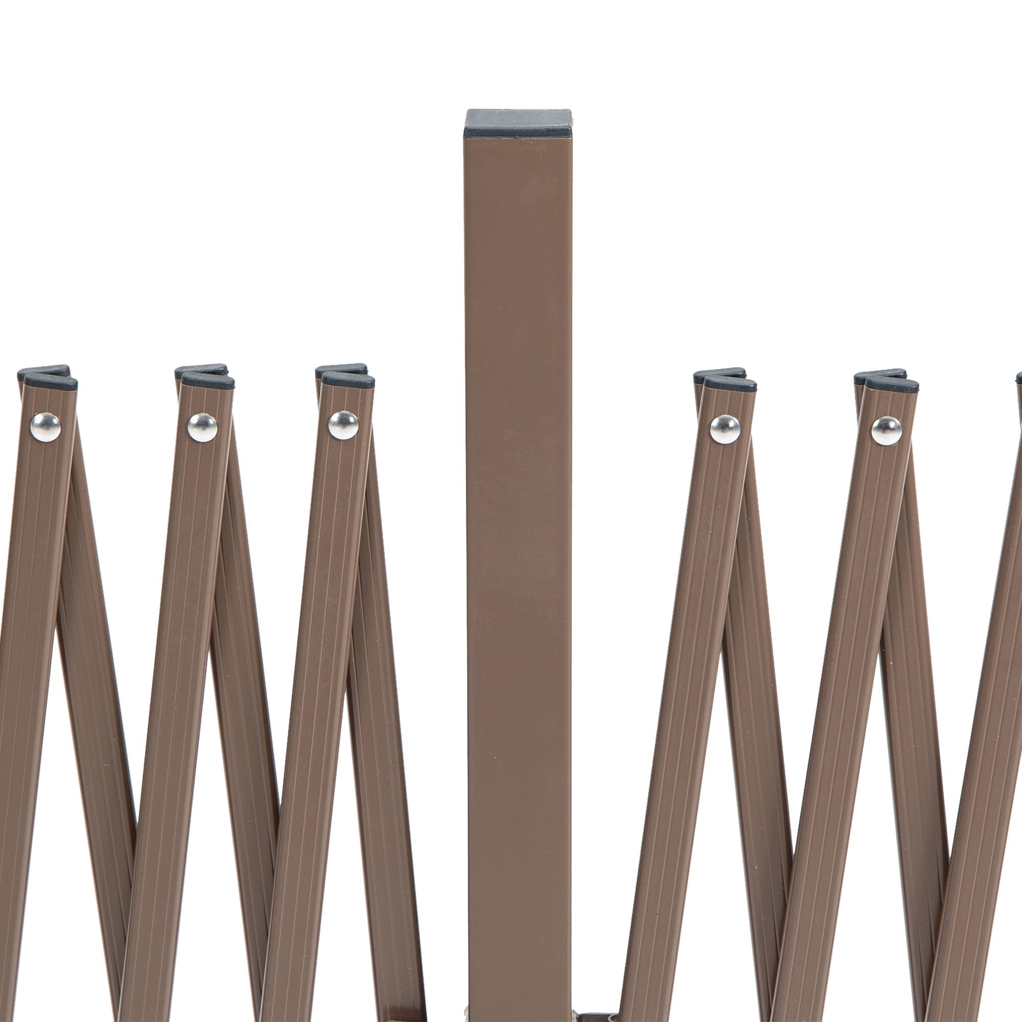 Scissor Gate Barrier Expandable 52-405cm Garden Aluminum Dark Brown H103.5cm