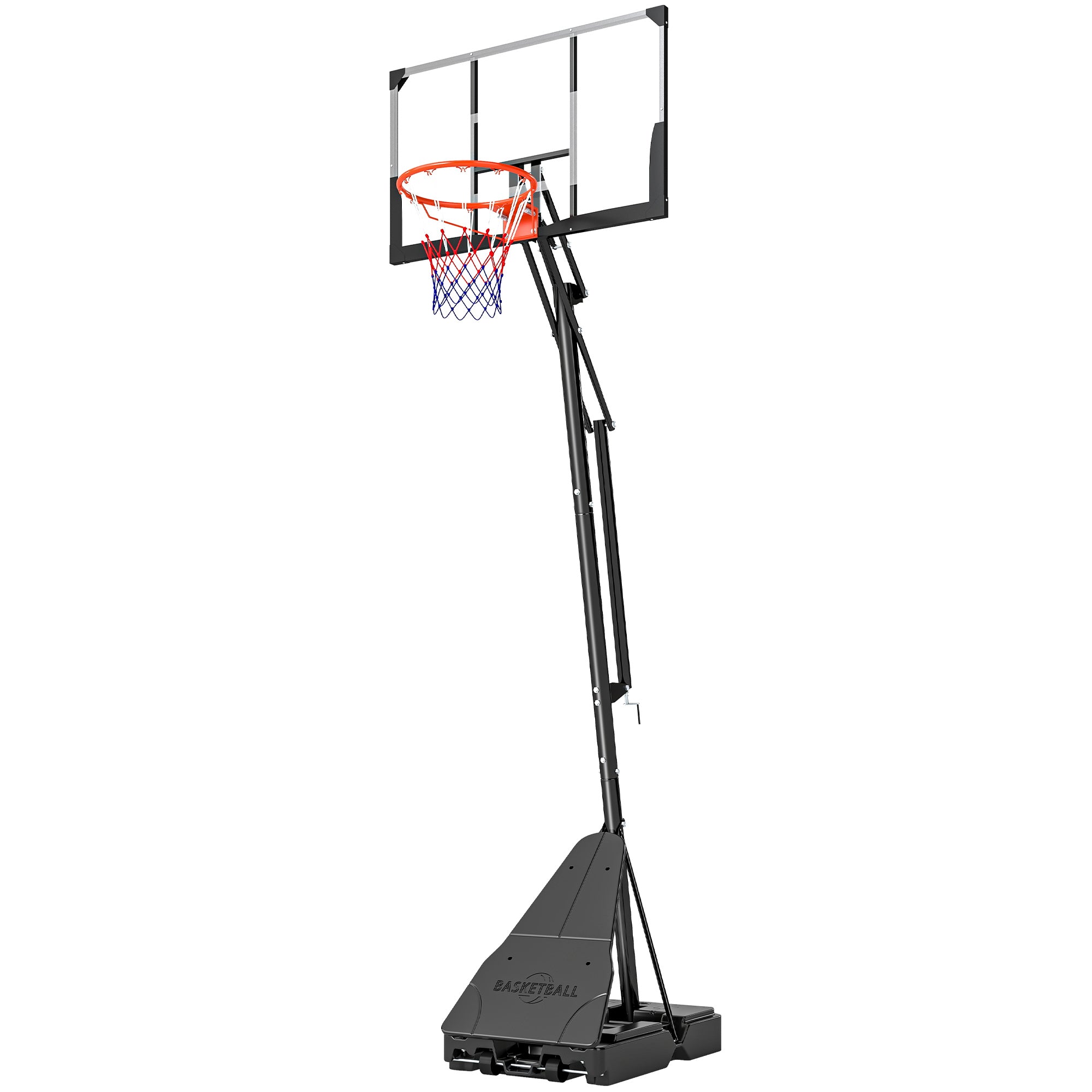 SPORTNOW Portable Outdoor Basketball Hoop — Adjustable Height 2.45–3.05 m (8.0–10.0 ft), Wheels, Fillable Base, Shatterproof Backboard & Ball-Return — For Teens & Adults