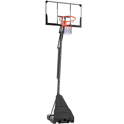 SPORTNOW Portable Outdoor Basketball Hoop — Adjustable Height 2.45–3.05 m (8.0–10.0 ft), Wheels, Fillable Base, Shatterproof Backboard & Ball-Return — For Teens & Adults
