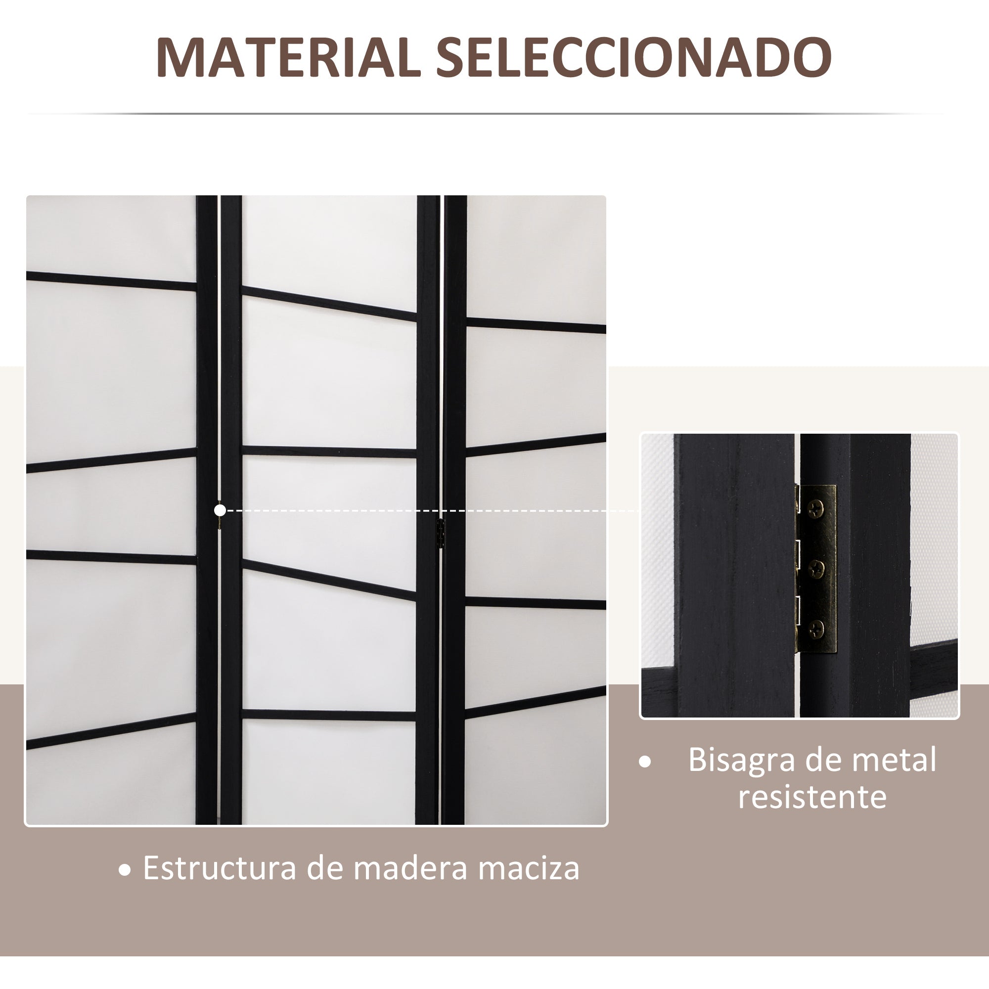 3-Panel Folding Room Divider 120x170 cm Room Separator with Wood Frame for Office Bedroom Living Room Black and White Decoration