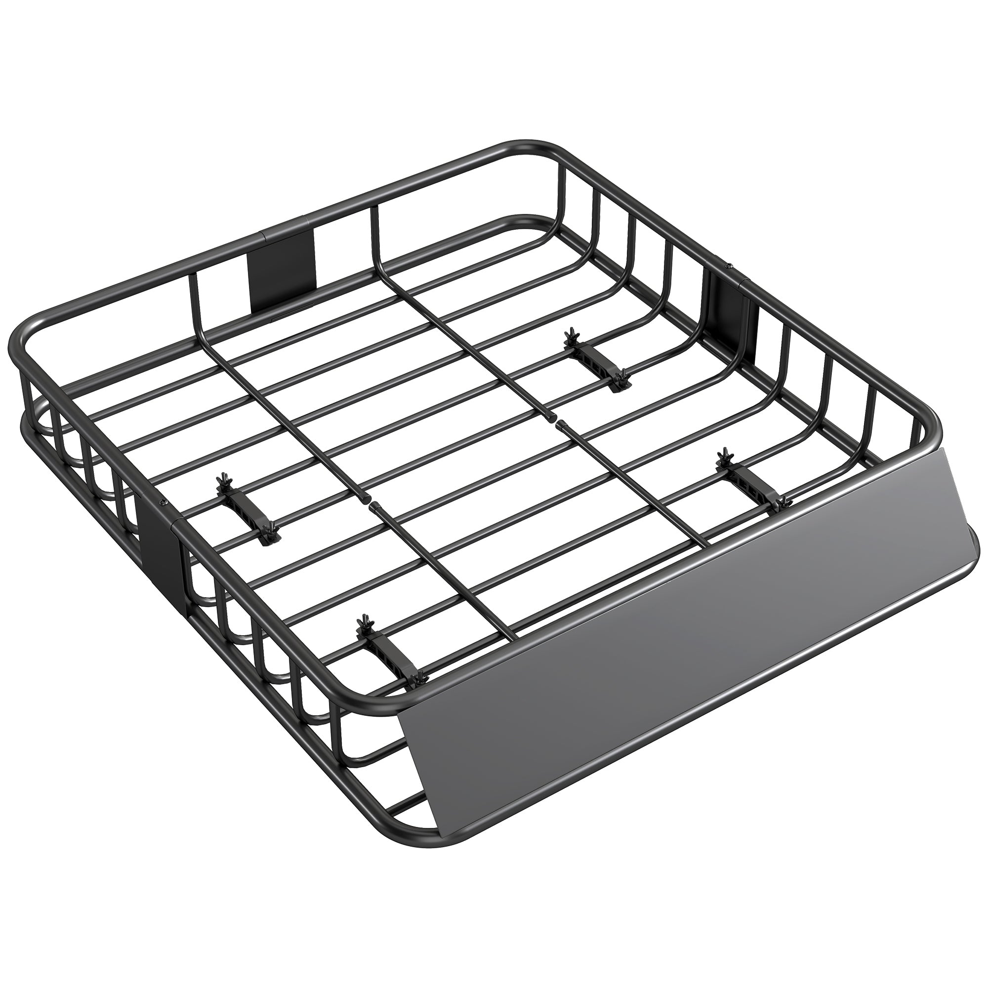 Universal Roof Basket with Wind Deflector, Steel Roof Rack Cargo Carrier, Capacity up to 200 lbs Roof Rack Roof Basket for SUV Trucks 43.5" x 39.2" x 7.3" Black
