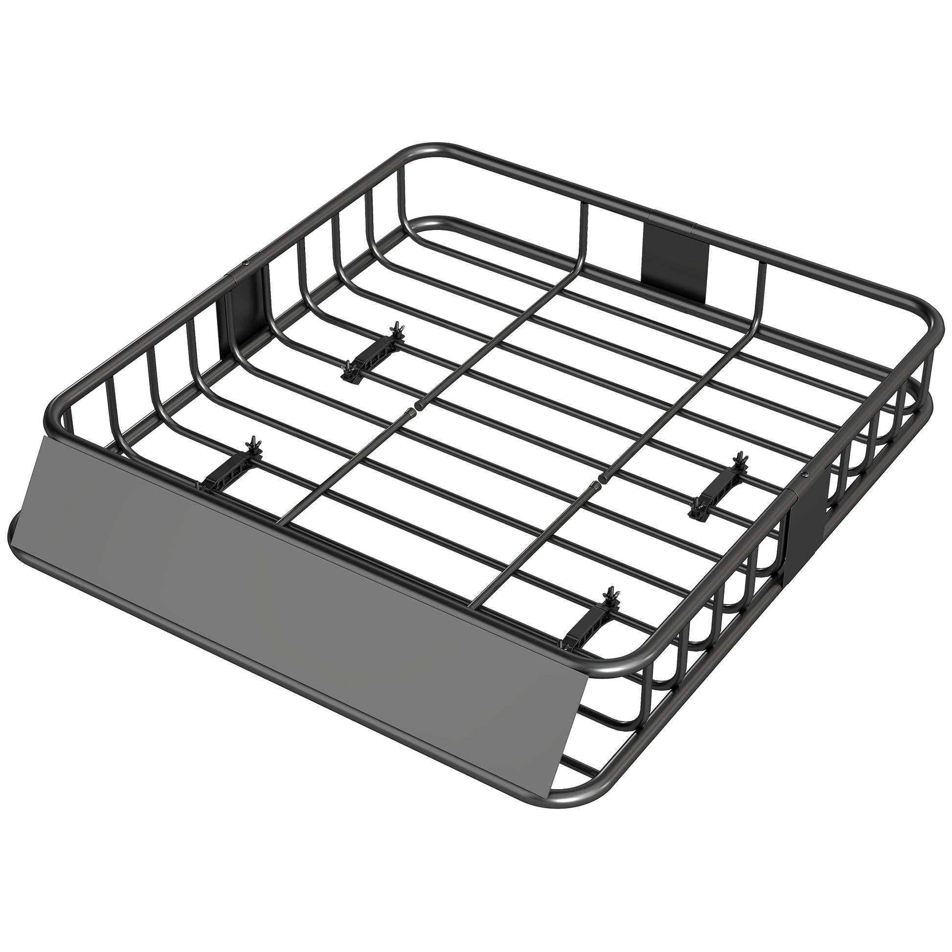 Universal Roof Basket with Wind Deflector, Steel Roof Rack Cargo Carrier, Capacity up to 200 lbs Roof Rack Roof Basket for SUV Trucks 43.5" x 39.2" x 7.3" Black