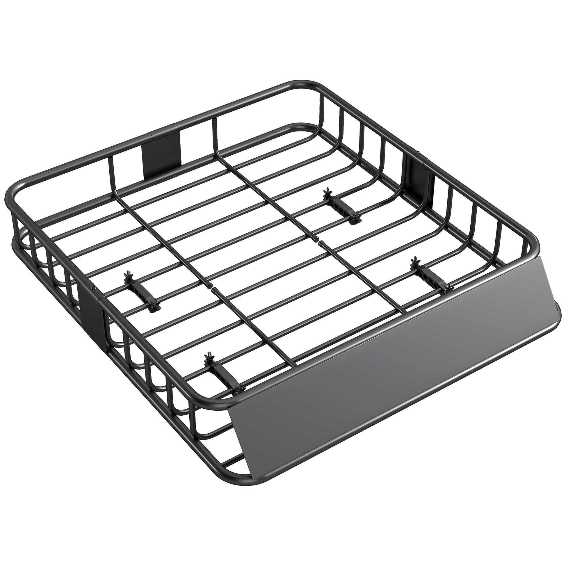 Universal Roof Basket with Wind Deflector, Steel Roof Rack Cargo Carrier, Capacity up to 200 lbs Roof Rack Roof Basket for SUV Trucks 43.5" x 39.2" x 7.3" Black