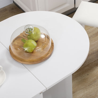 5-Piece Kitchen Set, Folding Table with 2 Shelves and 4 Particle Board Stools, White