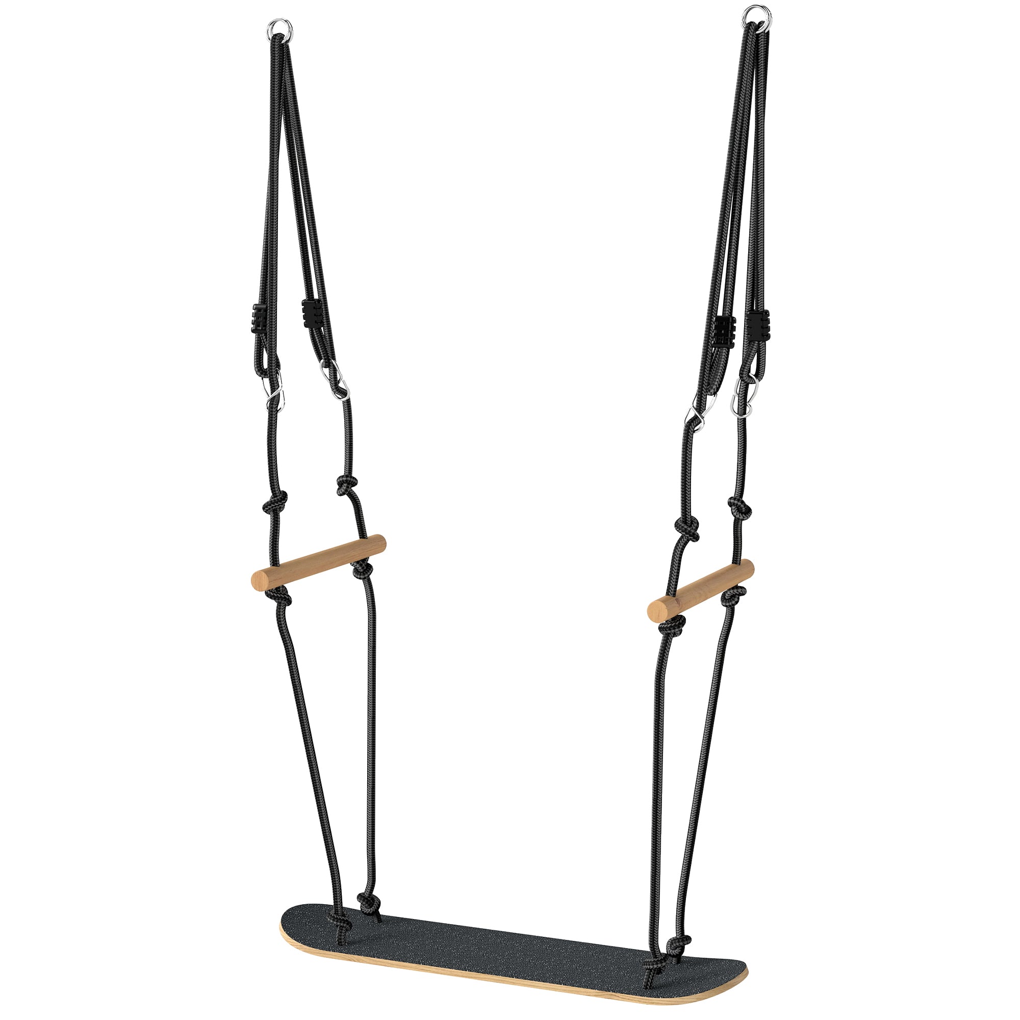 Skateboard-Style Kids Swing — Adjustable Height, Non-Slip Deck, Weatherproof Rope & Handles, Holds up to 220 lb (100 kg), Ages 3+