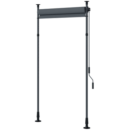 Vertical Awning 150 x 220-310cm Retractable Vertical Awning Clamp Awning with Crank Sun Protection Privacy Wind Protection External Roller Blind Awning for Balcony Terrace Garden Dark Gray