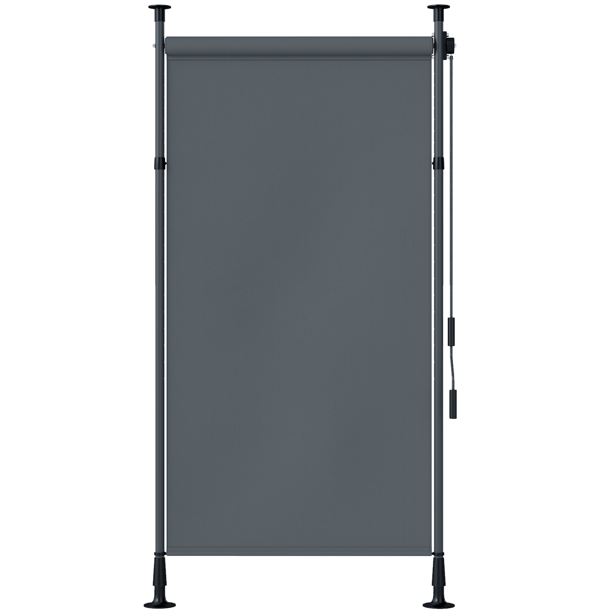 Vertical Awning 150 x 220-310cm Retractable Vertical Awning Clamp Awning with Crank Sun Protection Privacy Wind Protection External Roller Blind Awning for Balcony Terrace Garden Dark Gray