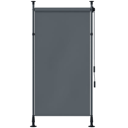 Vertical Awning 150 x 220-310cm Retractable Vertical Awning Clamp Awning with Crank Sun Protection Privacy Wind Protection External Roller Blind Awning for Balcony Terrace Garden Dark Gray