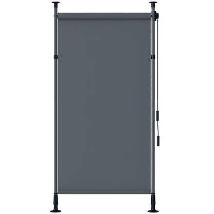 Vertical Awning 150 x 220-310cm Retractable Vertical Awning Clamp Awning with Crank Sun Protection Privacy Wind Protection External Roller Blind Awning for Balcony Terrace Garden Dark Gray
