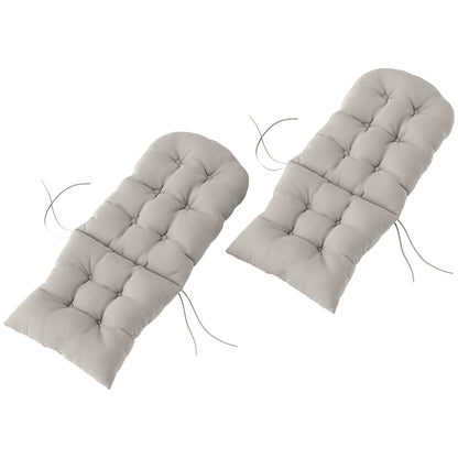 Set of 2 Seat Cushions for Adirondack Chair with Secure Attachments, Tufted Design Adirondack Chair Cushion, Soft and Thick High Back Chair Cushion, Light Gray