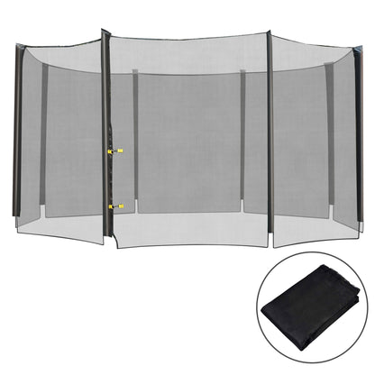 Replacement Safety Net for Ø366 cm Round Trampoline Outdoor with Zipper Door for 8 Straight Poles Ø366x180 cm Black