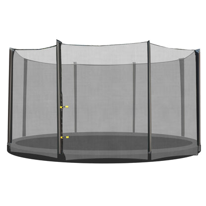 Replacement Safety Net for Ø366 cm Round Trampoline Outdoor with Zipper Door for 8 Straight Poles Ø366x180 cm Black