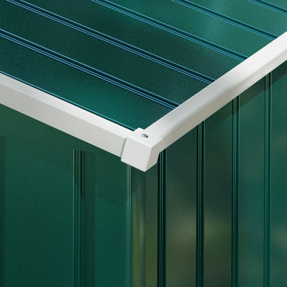 Garden Shed Exterior 3.6 m² 236x174x190 cm Garden Shed with 2 Sliding Doors Sloping Roof and 4 Windows for Patio Terrace Green