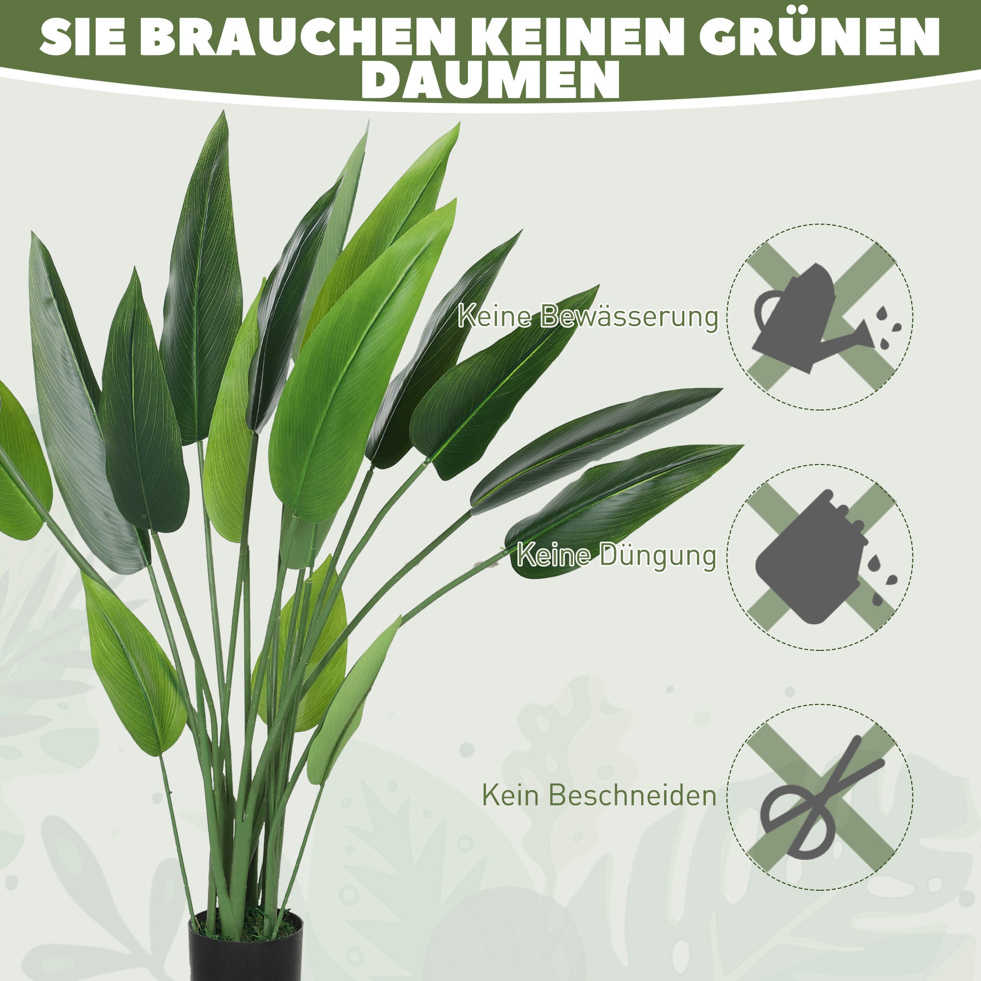 Artificial Bird of Paradise Large 110 cm Artificial Plant, Plastic Artificial Bird of Paradise Plant lifelike, Artificial Tree in Pot with Artificial Grass, Artificial Moss for Living Room Bedroom