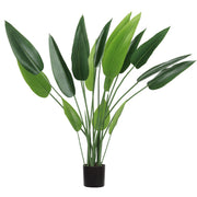 Artificial Bird of Paradise Large 110 cm Artificial Plant, Plastic Artificial Bird of Paradise Plant lifelike, Artificial Tree in Pot with Artificial Grass, Artificial Moss for Living Room Bedroom