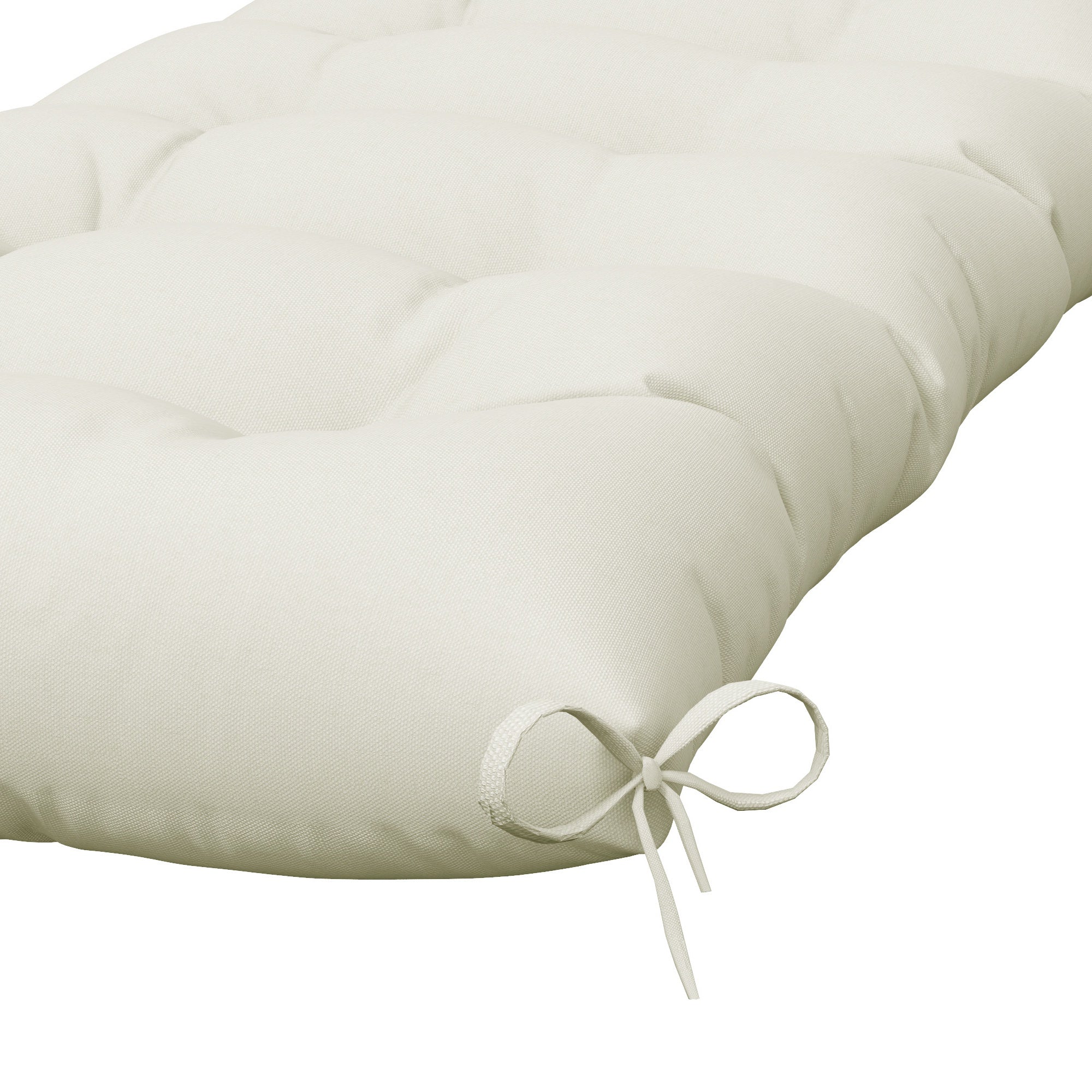 Bench Cushion 128x48x8 cm Garden Bench Mattress with 2 Fixing Cords Waterproof and UV 50+ Protection for Garden Swing Terrace Cream