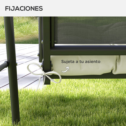 Bench Cushion 128x48x8 cm Garden Bench Mattress with 2 Fixing Cords Waterproof and UV 50+ Protection for Garden Swing Terrace Cream