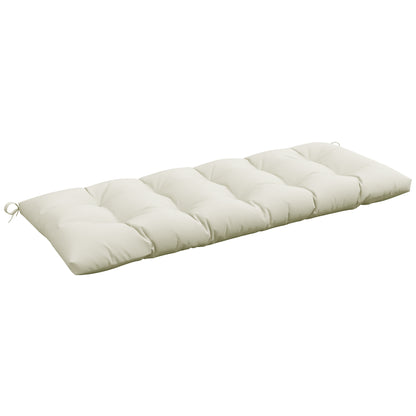 Bench Cushion 128x48x8 cm Garden Bench Mattress with 2 Fixing Cords Waterproof and UV 50+ Protection for Garden Swing Terrace Cream