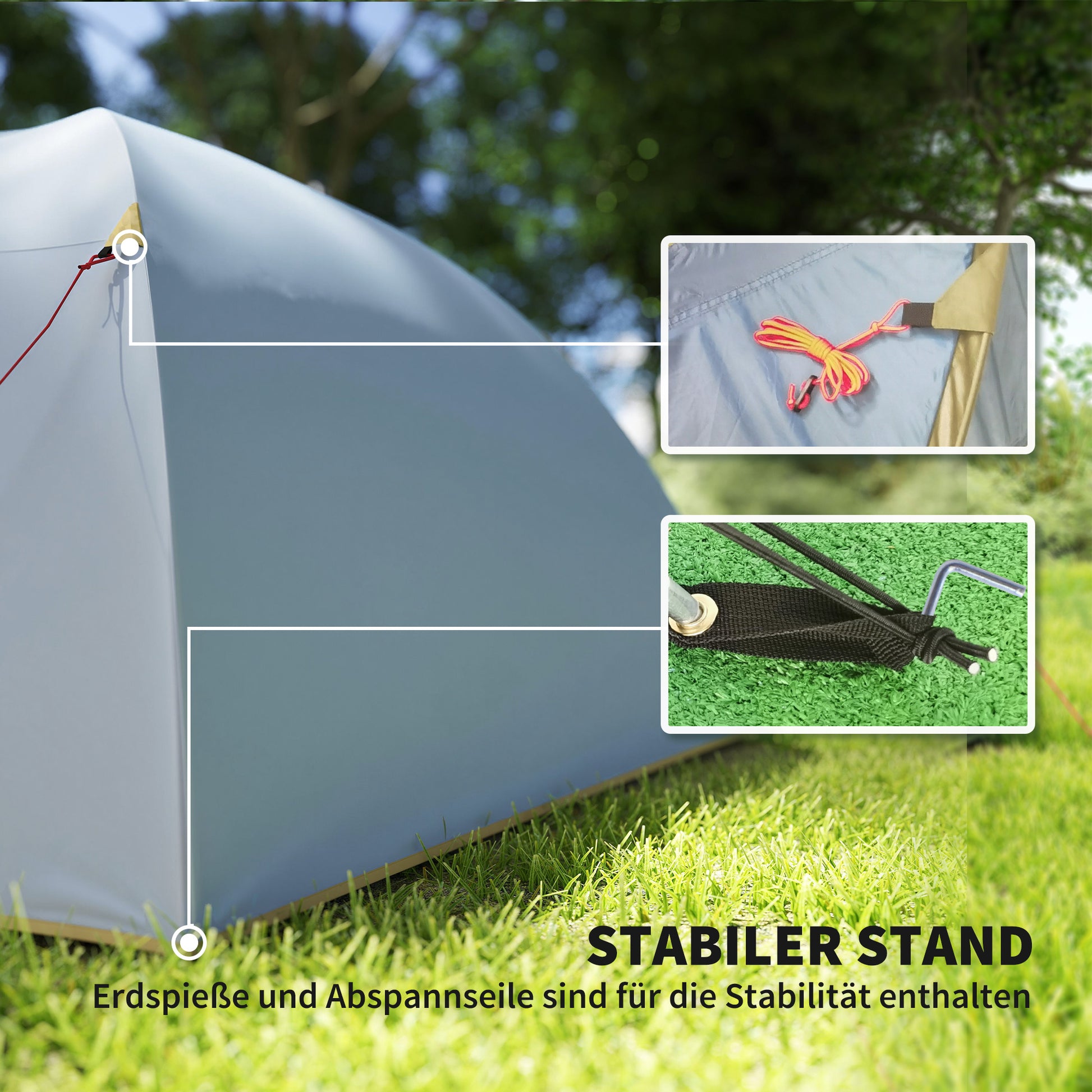 Camping Tent for 4 Persons, Waterproof Tunnel Tent with 2 Doors Hook Groundsheet Carry Bag, Family Tent with 2000mm Hydrostatic Head Camping Travel Trekking Garden