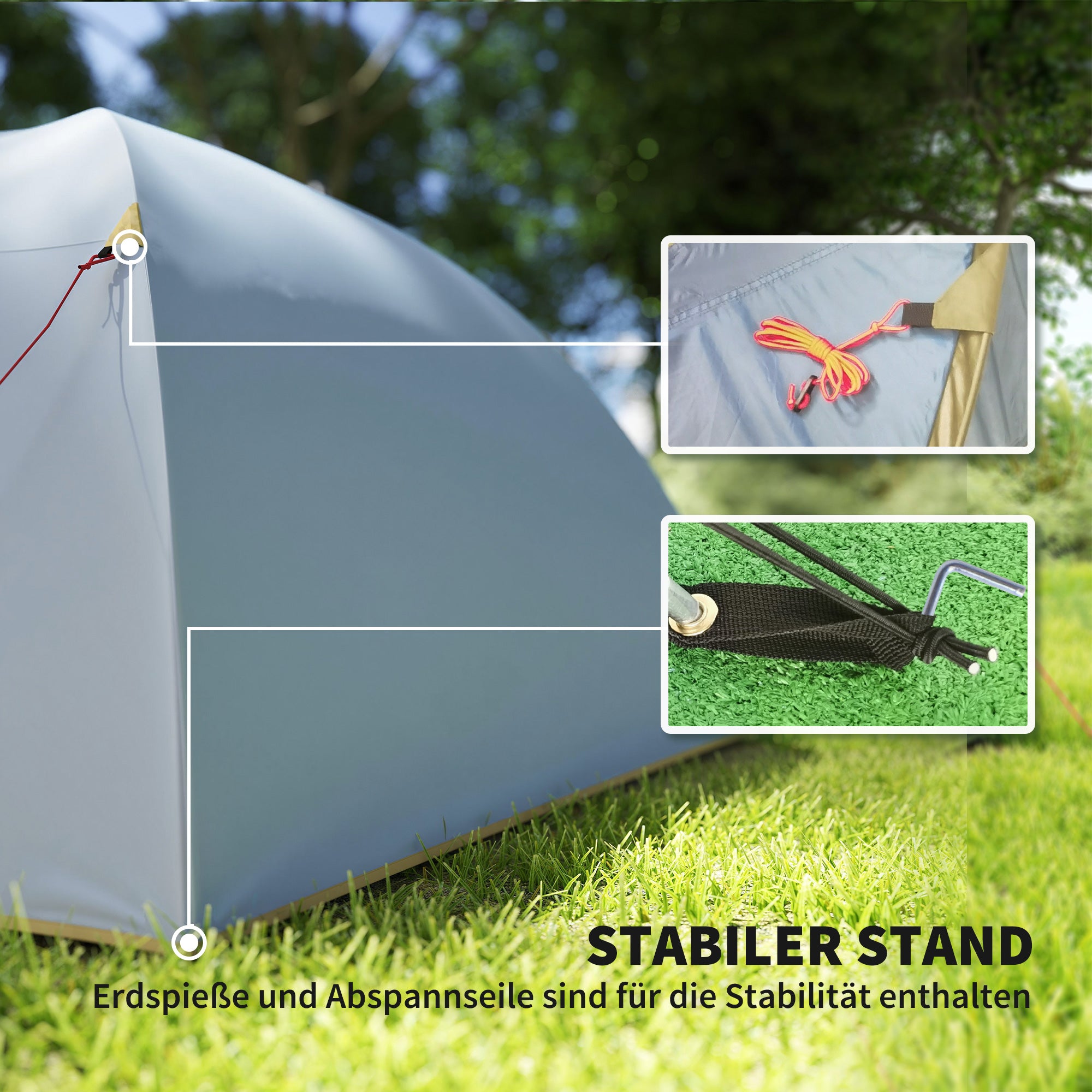 Camping Tent for 4 Persons, Waterproof Tunnel Tent with 2 Doors Hook Groundsheet Carry Bag, Family Tent with 2000mm Hydrostatic Head Camping Travel Trekking Garden