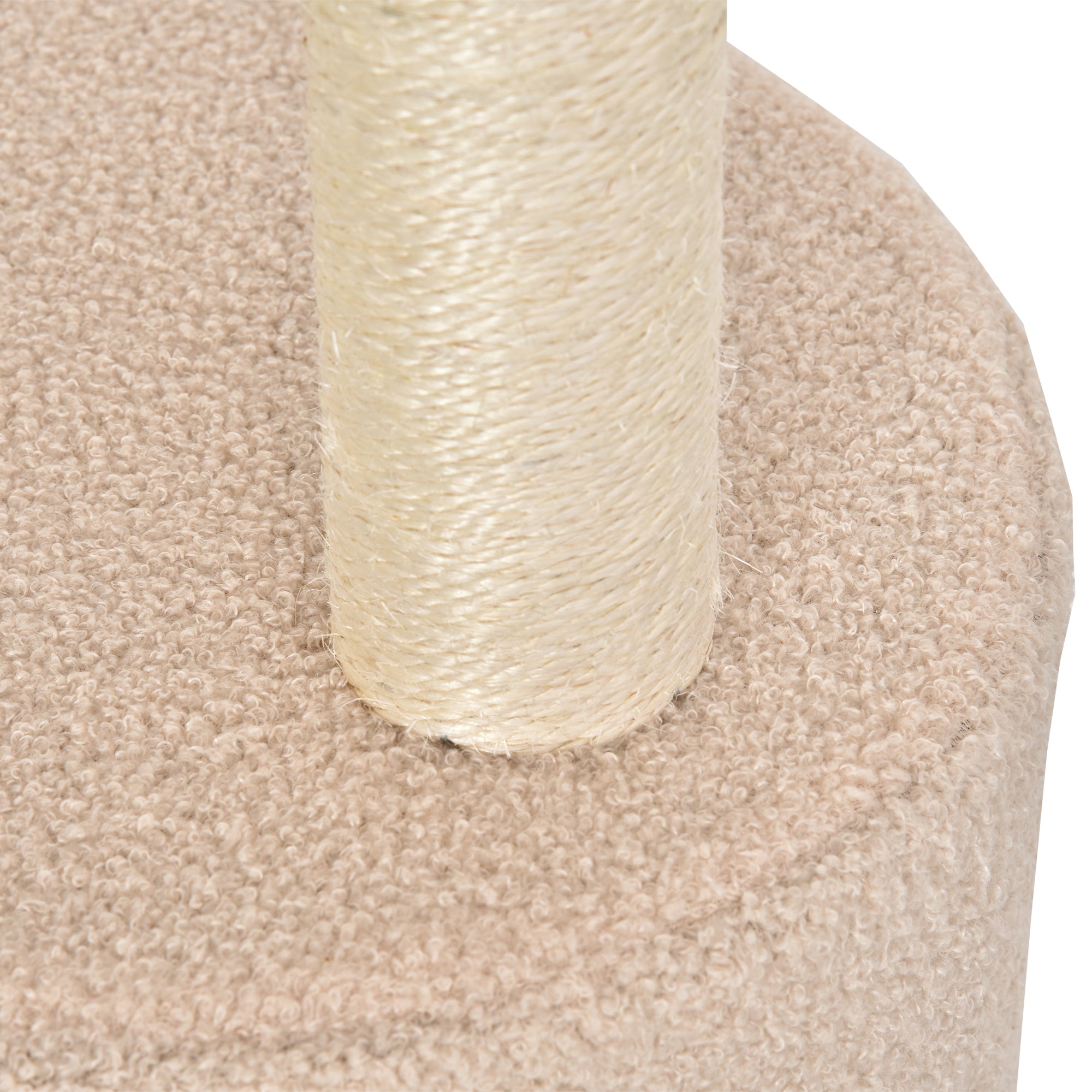 Cat Scratching Tree Height 148 cm Cat Tower with Sisal Posts 3 Platforms House and Hanging Ball Beige