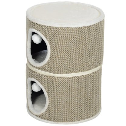 Scratching Post, 56 cm High Cat Tower with Cave, Scratching Tree, Cat Tower made of Sisal, for Cat up to 5 kg, Coffee