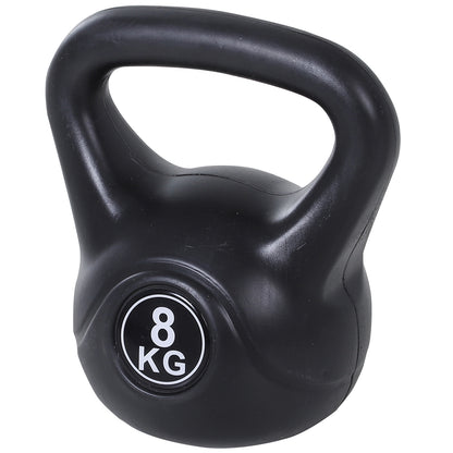 8 kg Kettlebell Sand-Filled Fitness Russian Weight with Wide Non-Slip Handle for Home and Gym Workouts 22x17x24 cm Black