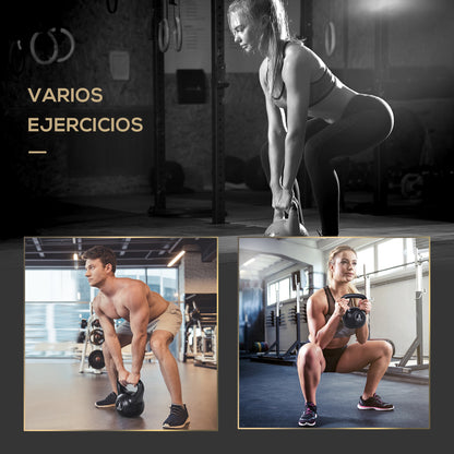 8 kg Kettlebell Sand-Filled Fitness Russian Weight with Wide Non-Slip Handle for Home and Gym Workouts 22x17x24 cm Black