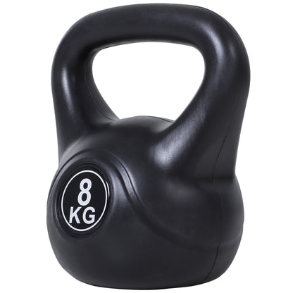 8 kg Kettlebell Sand-Filled Fitness Russian Weight with Wide Non-Slip Handle for Home and Gym Workouts 22x17x24 cm Black