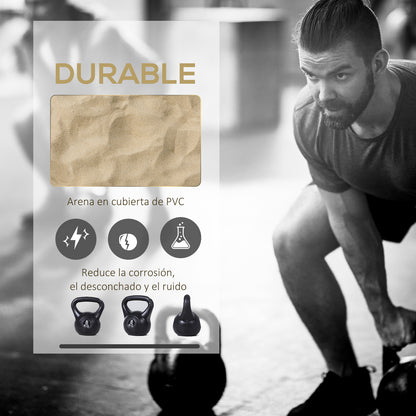 8 kg Kettlebell Sand-Filled Fitness Russian Weight with Wide Non-Slip Handle for Home and Gym Workouts 22x17x24 cm Black