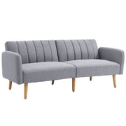 Sleeper Sofa, 2-Seater Sofa Bed with Adjustable Backrest, Thickly Padded Couch, Armrest, Sofa Bed with Wooden Legs for Living Room, Guest Room, 173 x 75 x 73 cm, Light Gray