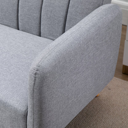 Sleeper Sofa, 2-Seater Sofa Bed with Adjustable Backrest, Thickly Padded Couch, Armrest, Sofa Bed with Wooden Legs for Living Room, Guest Room, 173 x 75 x 73 cm, Light Gray