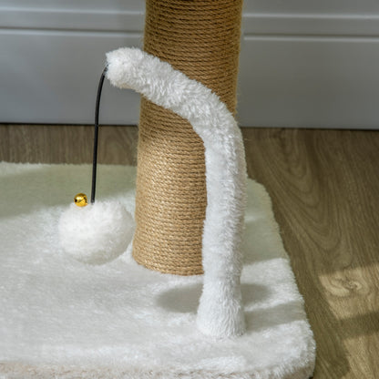 Cat Scratching Tree for Small Cats Height 42 cm Cat Tree with Nest Hanging Balls and Sisal Posts 48x38x42 cm White