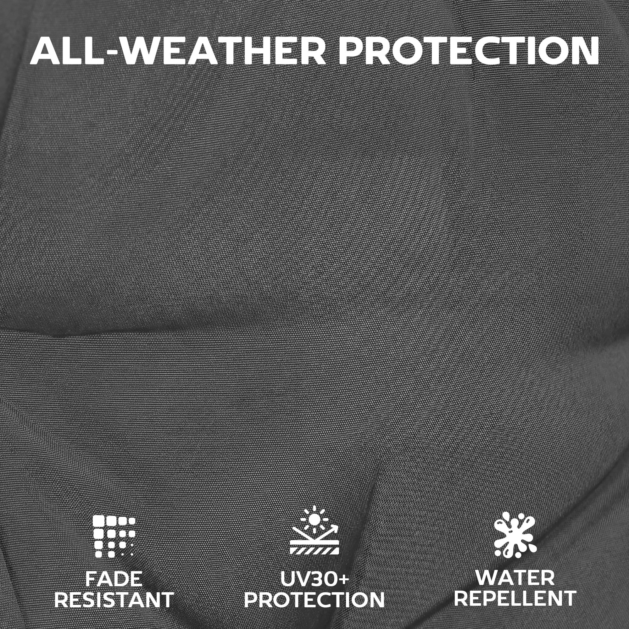 4-Pack Chair Cushions 43.9 x 20.9 x 3.15 in, Water-Resistant, Non-Slip, Tied Seat Pads for Indoor/Outdoor Furniture, Dark Gray