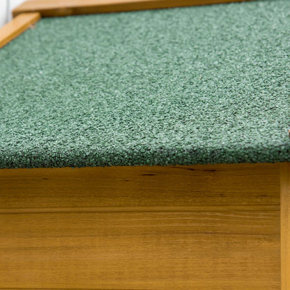 Wooden Garden Cabinet, Weatherproof Tool Shed 79x49x191.5cm, Equipment House with Double Door, Gable Roof, Cabinet with Shelves, Tool Cabinet Garden Shed for Garden, Terrace, Natural Wood