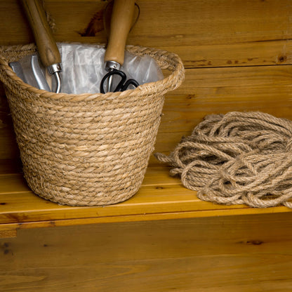 Wooden Garden Cabinet, Weatherproof Tool Shed 79x49x191.5cm, Equipment House with Double Door, Gable Roof, Cabinet with Shelves, Tool Cabinet Garden Shed for Garden, Terrace, Natural Wood