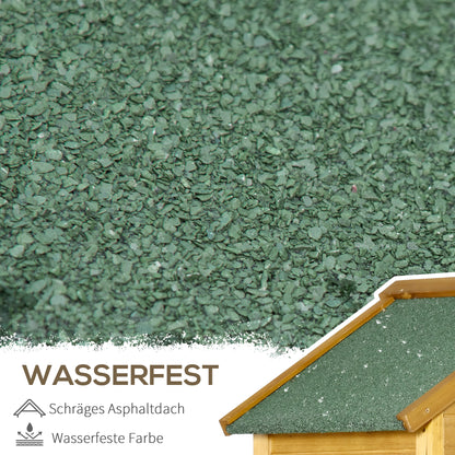 Wooden Garden Cabinet, Weatherproof Tool Shed 79x49x191.5cm, Equipment House with Double Door, Gable Roof, Cabinet with Shelves, Tool Cabinet Garden Shed for Garden, Terrace, Natural Wood