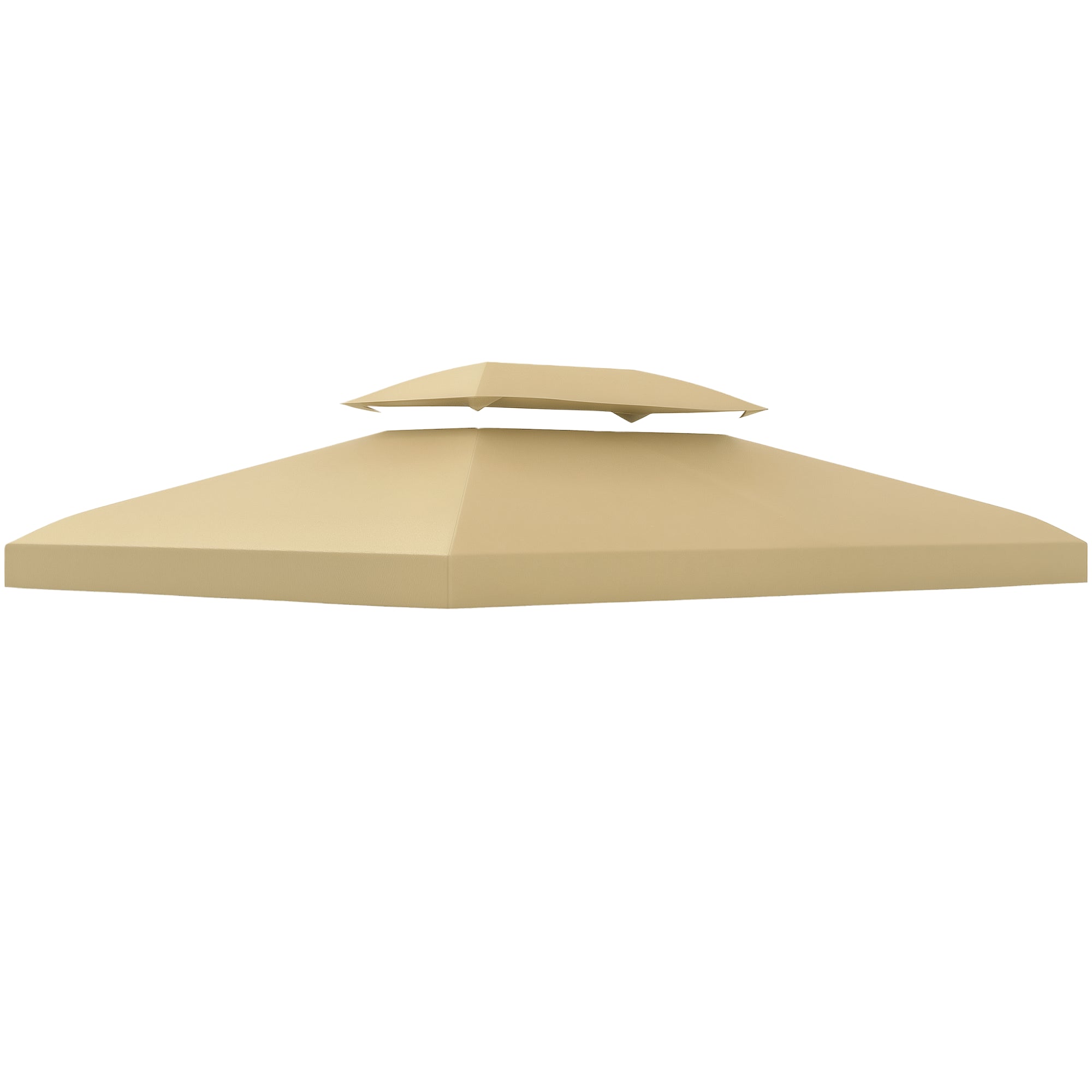 Replacement Roof for Gazebo 4x3 m Replacement Cover with Double Roof 10 Drainage Holes and UV Protection Replacement Canopy for Gazebo Cream