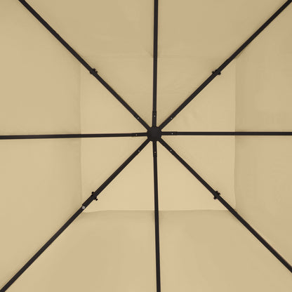 Replacement Roof for Gazebo 4x3 m Replacement Cover with Double Roof 10 Drainage Holes and UV Protection Replacement Canopy for Gazebo Cream