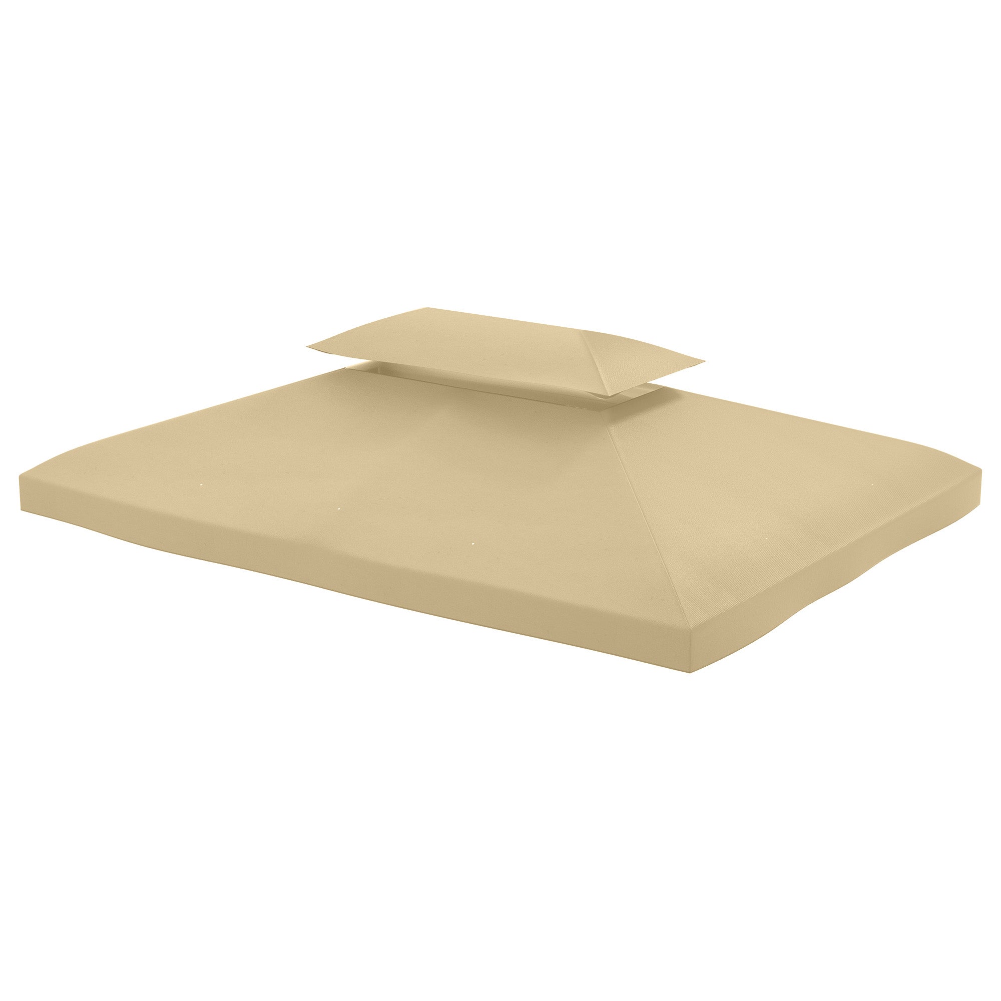 Replacement Roof for Gazebo 4x3 m Replacement Cover with Double Roof 10 Drainage Holes and UV Protection Replacement Canopy for Gazebo Cream