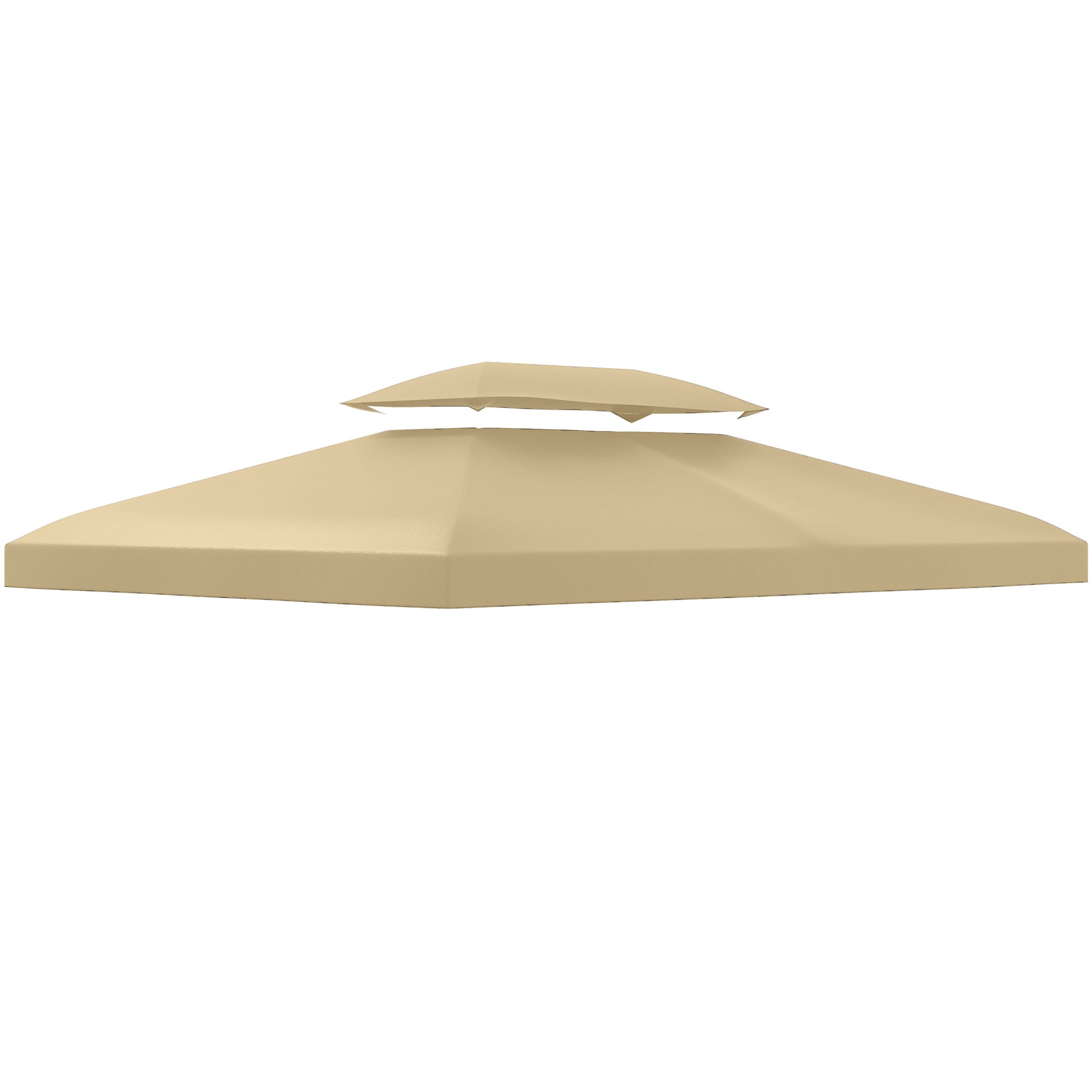 Replacement Roof for Gazebo 4x3 m Replacement Cover with Double Roof 10 Drainage Holes and UV Protection Replacement Canopy for Gazebo Cream