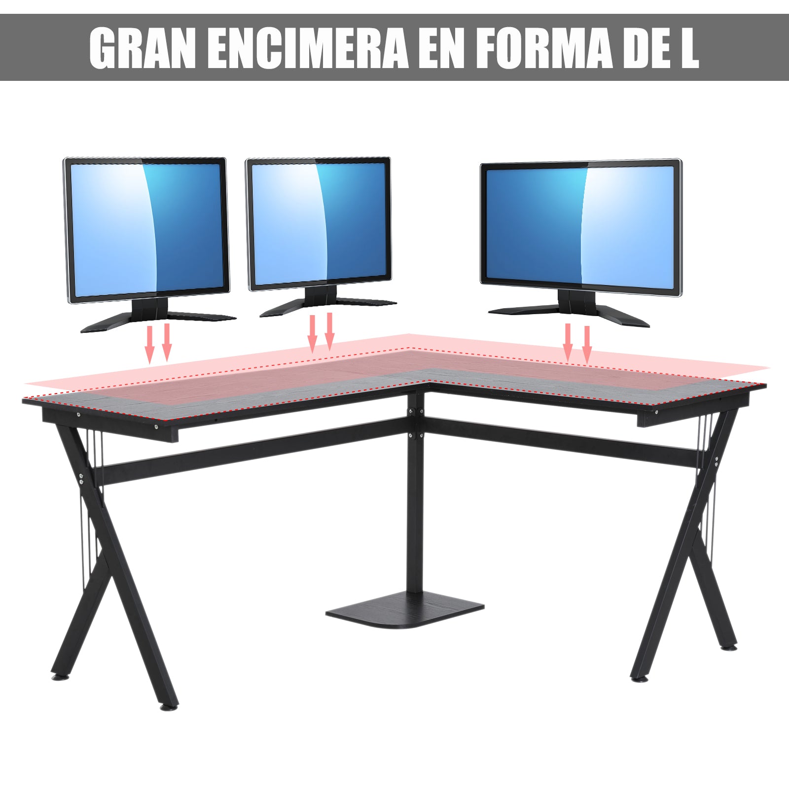Wooden Computer Table L-Shaped Corner Desk for Office Bedroom Home School