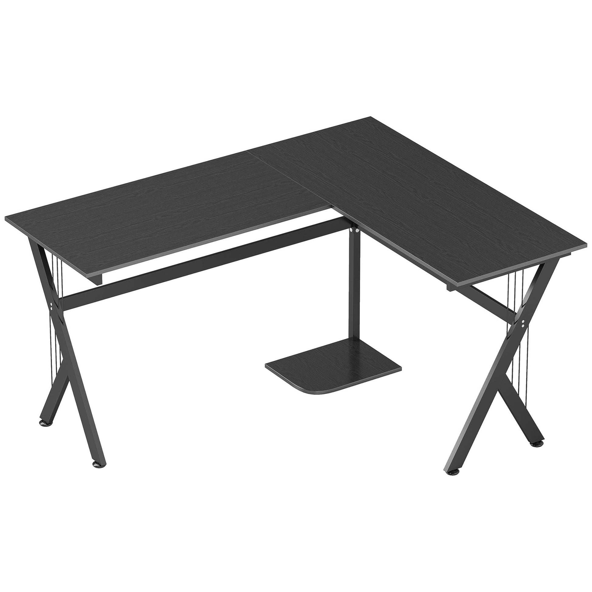 Wooden Computer Table L-Shaped Corner Desk for Office Bedroom Home School
